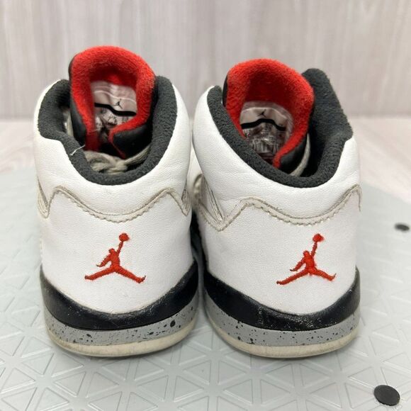 Nike Air Jordan 5 Retro TD White Cement Toddler Sneakers Shoes 440890-104 Sz 8C - Picture 9 of 12
